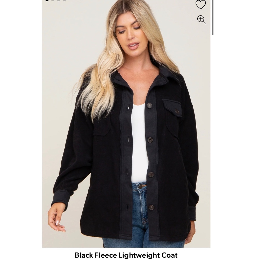 Black fleece lightweight coat